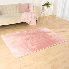 OHS Anti-Slip Micro Plush Filled Carpet Mat Floor Rug, 80x150cm - Blush Pink