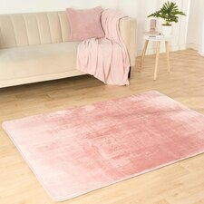 OHS Anti-Slip Micro Plush Filled Carpet Mat Floor Rug, 120x170cm - Blush Pink