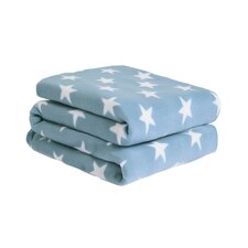 Dreamscene Star Fleece Blanket, 120x150cm - Baby Blue