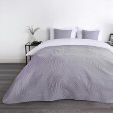 OHS Leaf Pinsonic Blanket Quilted Bedspread, 150x200cm - Grey