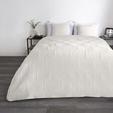 OHS Pinsonic Blanket Quilted Bedspread Bed, 150x200cm - Cream