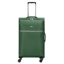 OHS 4 Wheel Large Lightweight Soft Shell Travel Luggage Suitcase - Green