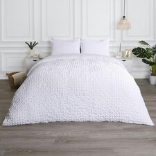 OHS Luxury Geometric Seersucker Duvet Quilt Bedding Set, 135x200cm