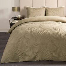 OHS Leaf Embossed Textured Duvet Bedding Set, Single - Sage Green