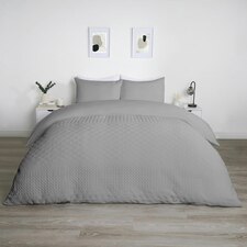 OHS Tribal Geometric Embossed Textured Duvet Bedding Set, Single - Grey