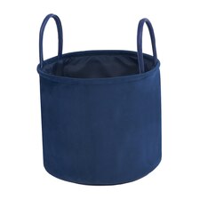 OHS Velvet Fabric Toy Storage Organiser Clothes Laundry Basket, 1-2kg - Navy Blue