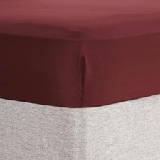 Brentfords Plain Fitted Bed 25cm Deep Elasticated Sheet, King - Burgundy