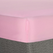 Brentfords Plain Fitted Bed 25cm Deep Elasticated Sheet, Single - Pink