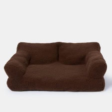 OHS Washable Plush Fleece Pet Dog Chair Sofa Bed, Medium - Chocolate