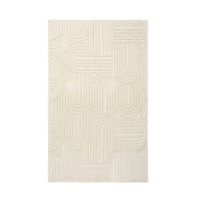 OHS 4 x Jacquard Arches Textured 100% Cotton 500GSM Absorbent Bath Towels, 70x115cm - Cream