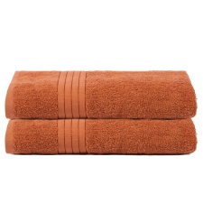 Brentfords 2 x Luxury 100% Cotton 500GSM Bathroom Bath Sheet Towels, 90x150cm - Burnt Orange