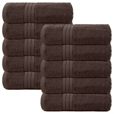 Brentfords 10 x Soft Luxury 100% Cotton 500GSM Bathroom Bath Towels, 70x115cm - Chocolate