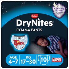 Huggies DryNites Bedwetting Pyjama Nappy Pants Boys 4-7Yr x10