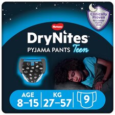 Huggies DryNites Bedwetting Pyjama Nappy Pants Boys 8-15Yr x9