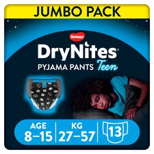 Huggies DryNites Bedwetting Pyjama Nappy Pants Boys 8-15Yr x13