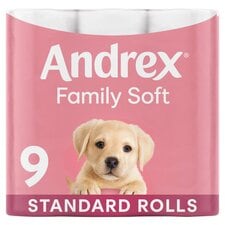 Andrex Gentle Clean Toilet Tissue 9 Roll Pack