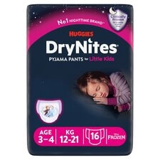 Huggies DryNites 16 Pyjama Pants for Little Kids Age 3-4 Years 12-21kg