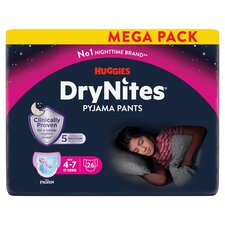 Huggies Drynites Pyjama Pants Girl 4-7 Years 26 Pack