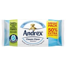 Andrex Classic Clean MEGA Moist Toilet Tissue 50% more 56 Wipes