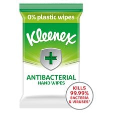 Kleenex 12 Antibacterial Plastic Free Hand Wipes