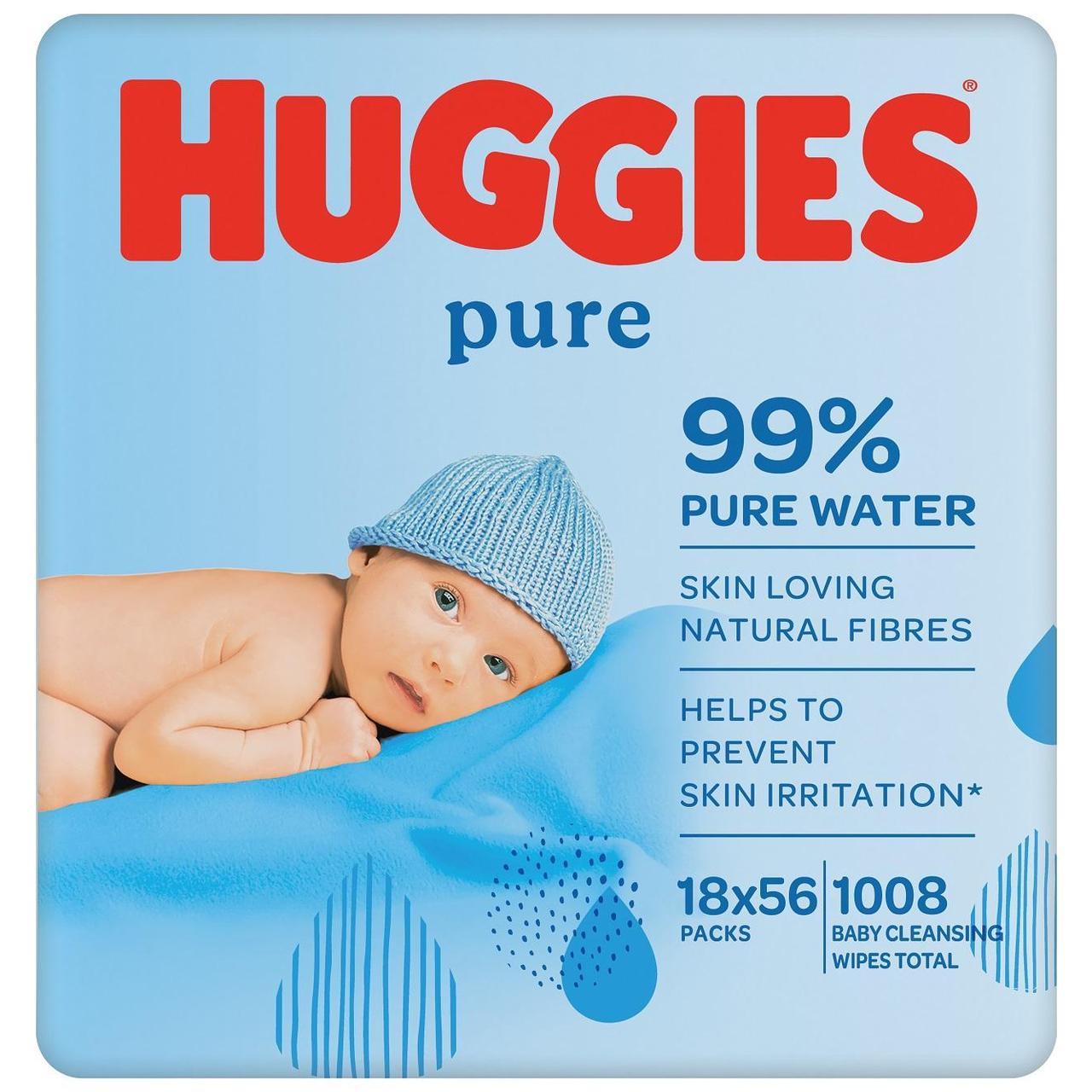 Huggies Pure Wipes  18 x 56 per pack