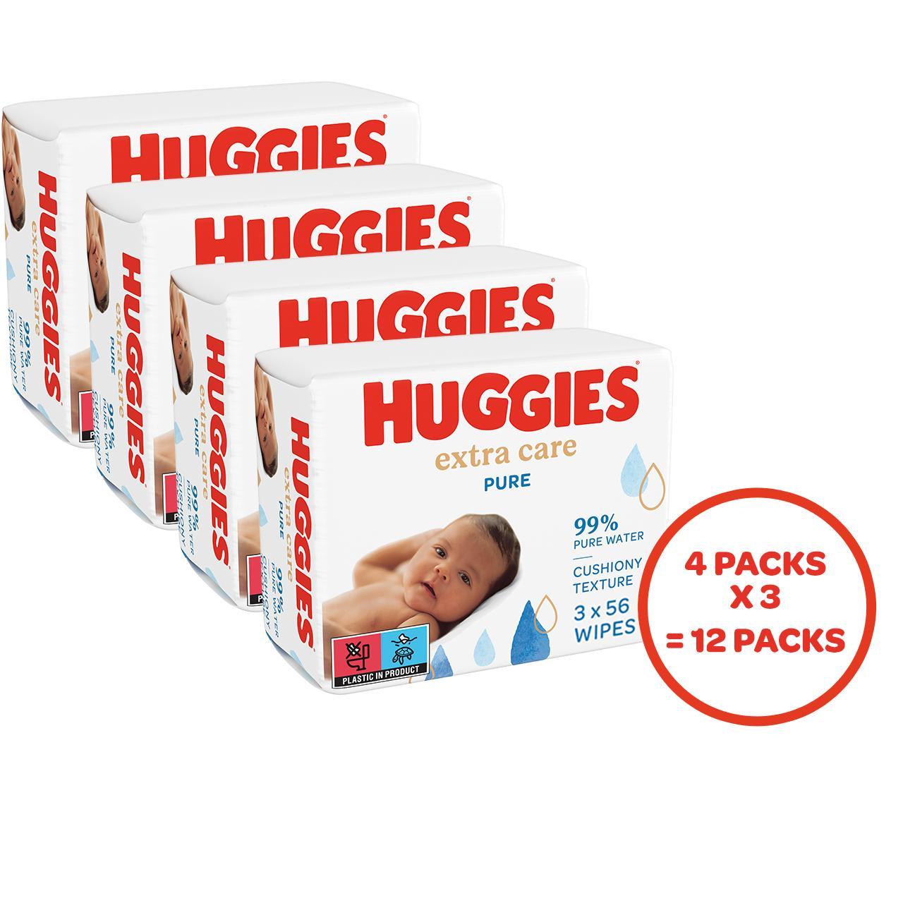 Huggies Extra Care Sensitive 99% Water Baby Wipes, Jumbo Pack