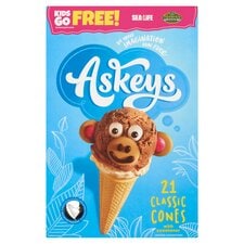 Askeys Round Icecream Cones 21Pk