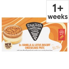 English Cheesecake Company Vanilla & Lotus Biscoff 2 Cheesecake Pots 175g