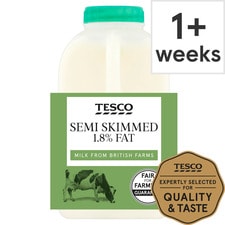 Tesco British Semi Skimmed Milk 568 Ml, 1 Pint