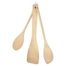 Tesco Practic Wood Spoon, Corner Spoon & Spatula