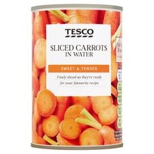 Tesco Sliced Carrots In Water 300G