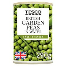 Tesco British Garden Peas In Water 290G