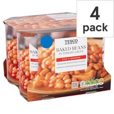 Tesco Baked Beans In Tomato Sauce 4X420g