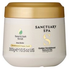 Sanctuary Spa Sand & Salt Scrub Golden Sandalwood Scent 300g 