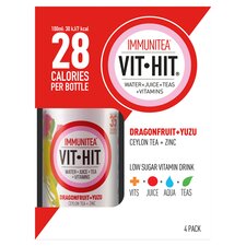 Vit-Hit Immunitea Dragonfruit & Yuzu Juice Drink 4 x 400ml