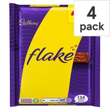 Cadbury Flake Chocolate Bar 4 Pack Multipack 102g