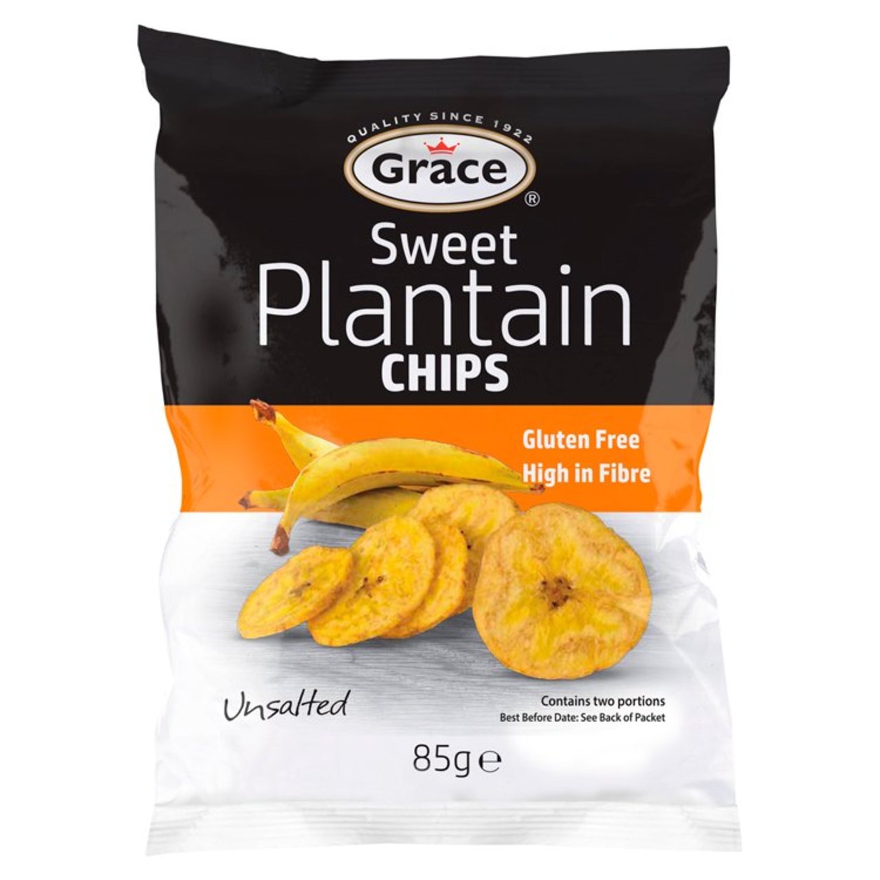 Grace Sweet Ripe Plantain Chips Unsalted 85G