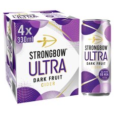 Strongbow Ultra Dark Fruit Cider Can 4x330ml