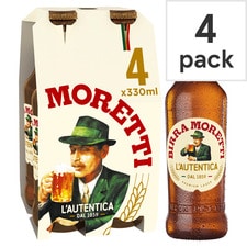 Birra Moretti Premium Lager Beer Bottle 4x330ml