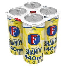 Fosters Proper Shandy Lager Beer 4x440ml