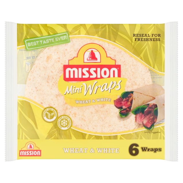 Mission Deli 6 Wheat & White Mini Wraps 186G