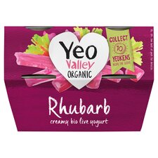 Yeo Valley Organic Rhubarb Creamy Bio. Live Yogurt 4X110g