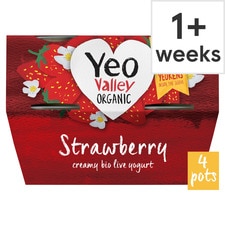 Yeo Valley Organic Strawberry Yogurt 4X110g