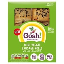 Gosh Mini Veggie Sausages Rolls Sage Black Pepper 162G