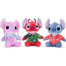 Stitch, Angel or Leroy Soft Toy In Hawaiian Shirt 12'' (One Supplied)