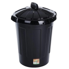 OHS Wham Large Heavy Duty Plastic Home Office Waste Rubbish Bin, Large - Black