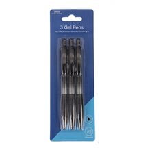 Tesco Retractable Gel Pens Black 3 Pack