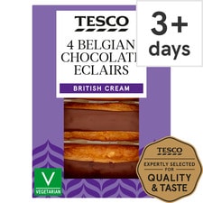 Tesco Belgian Chocolate Eclair 4 Pack