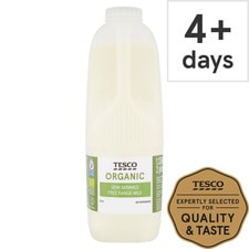 Tesco Organic British Semi Skimmed Milk 1.136L, 2 Pint