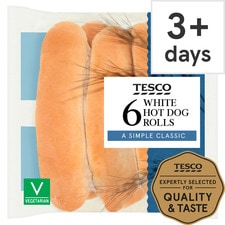 Tesco Soft White Hot Dog Rolls 6 Pack